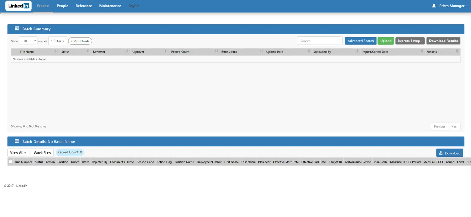 Existing commission tool screen — cluttered legacy layout