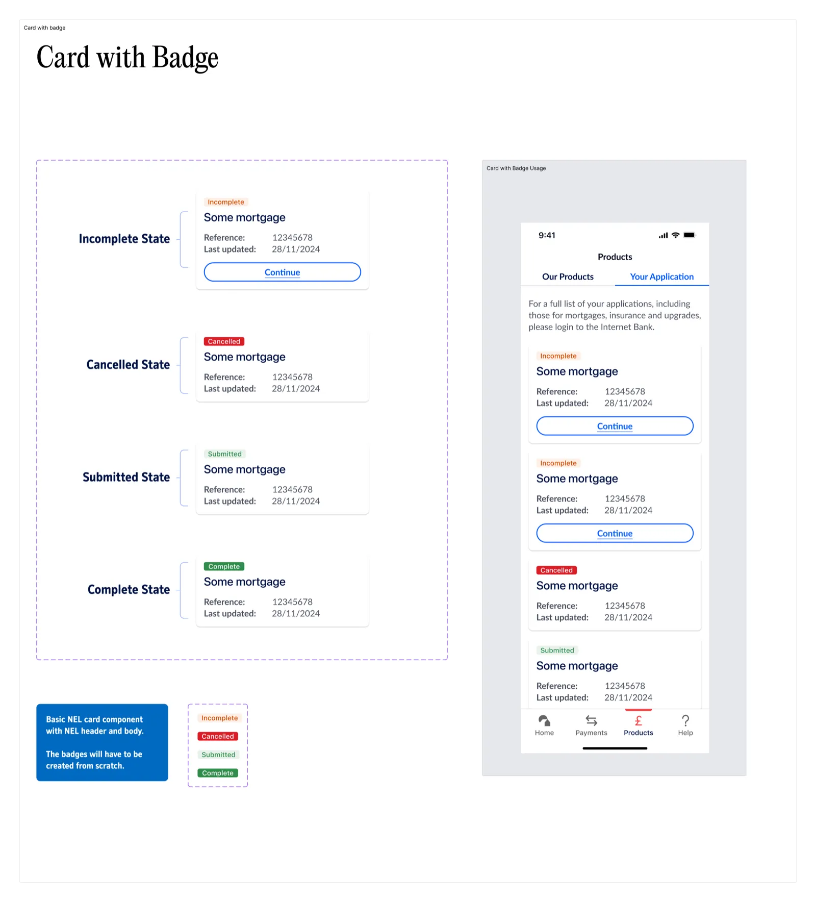 Card component with badge
