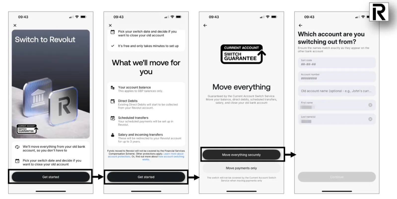 Competitor benchmarking — account switching flow patterns across banking apps