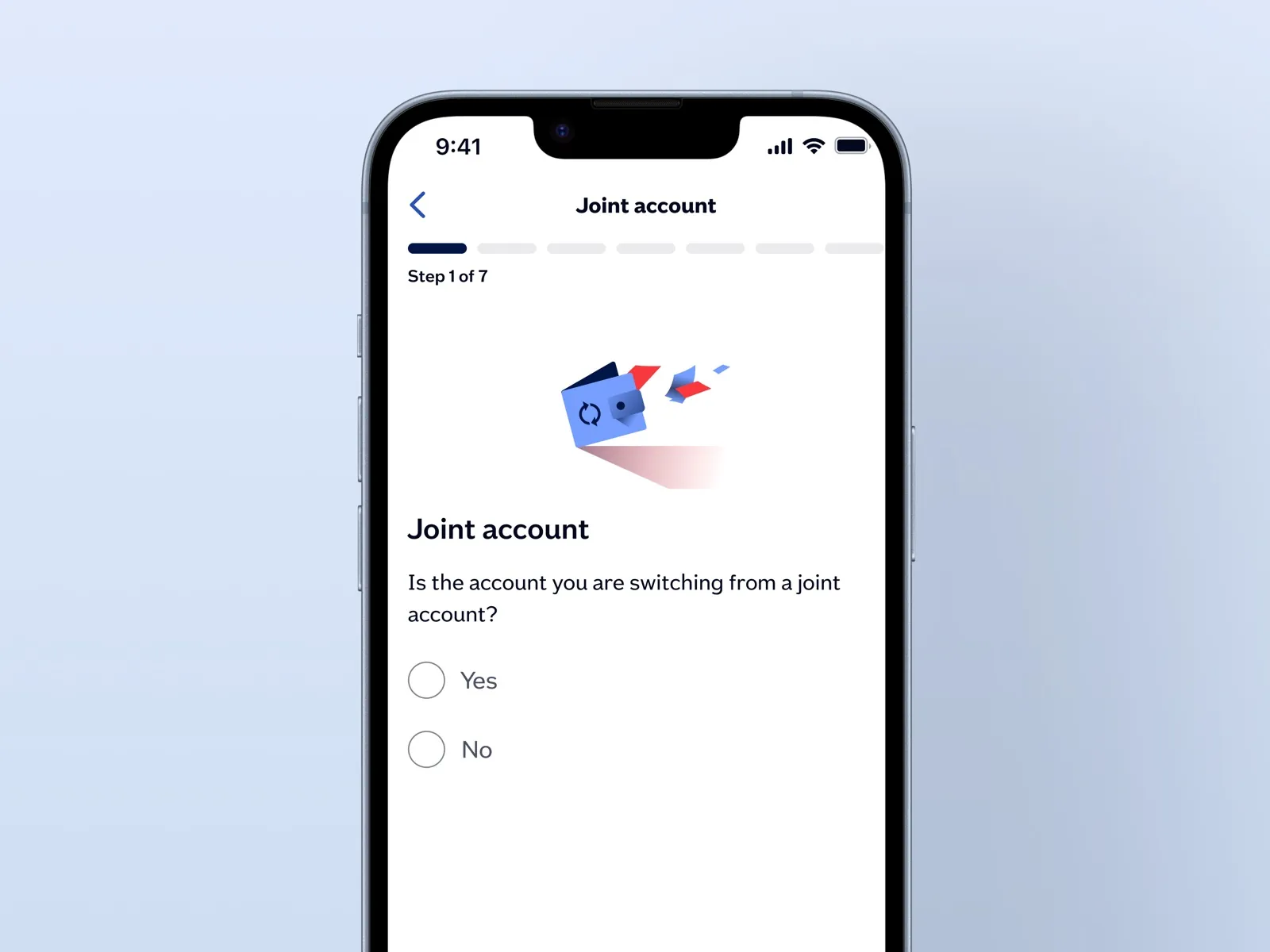 CASS mobile switching journey screen