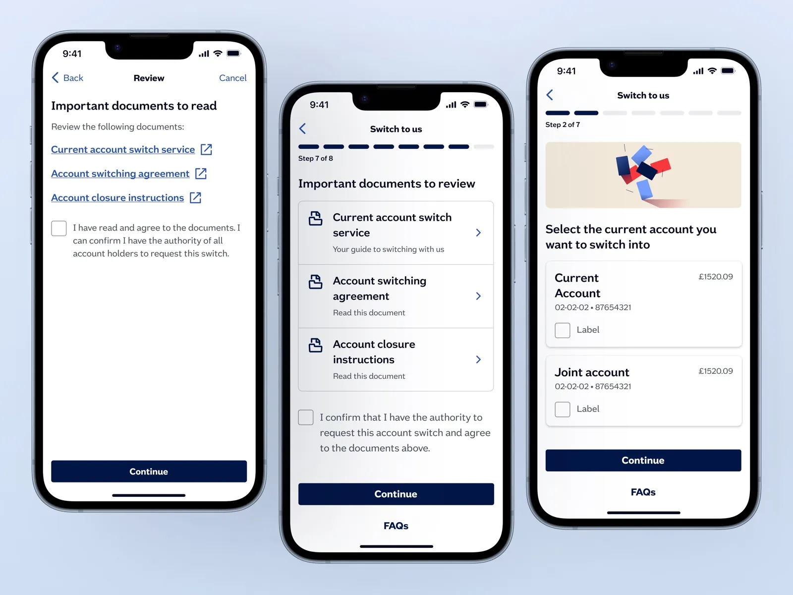Redesigned mobile CASS screen — switch-type branching